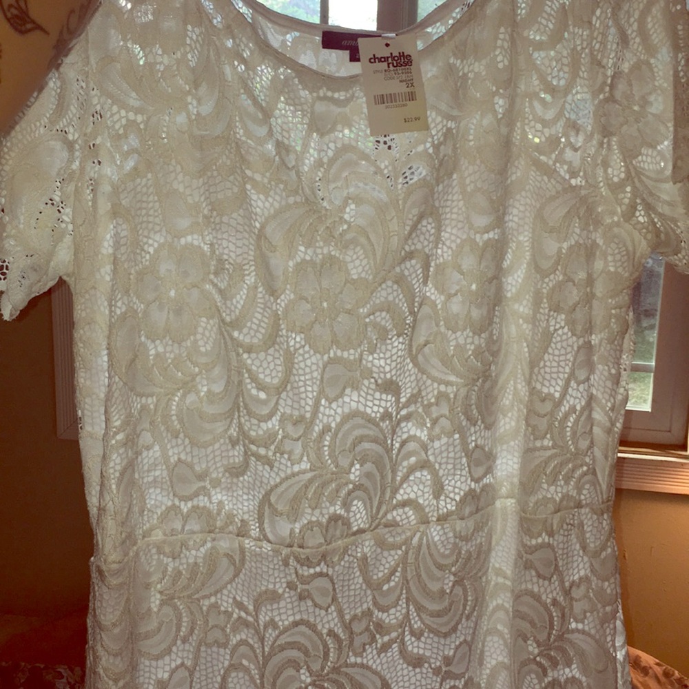 Lace plus size  white dress from Charlotte Russe